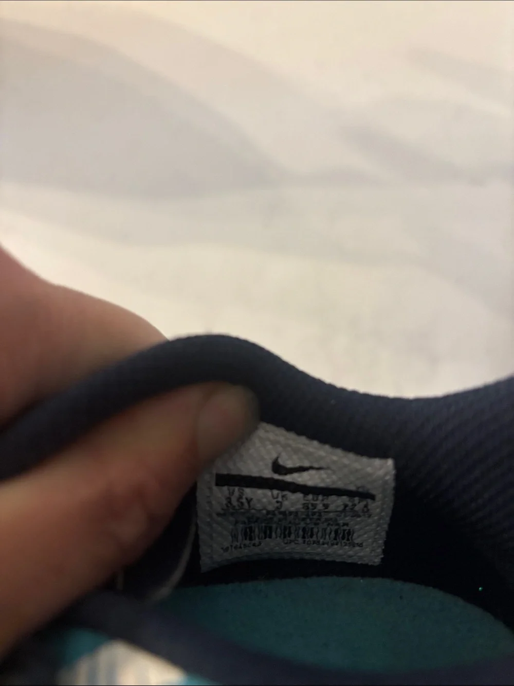 Nike Kids Teal and Navy Striped Soccer Shoes